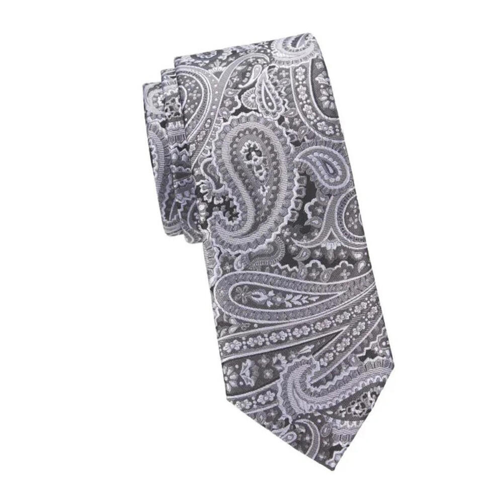 Hickey Freeman a vibrant paisley motifin tonal blue & silver for timeless appeal